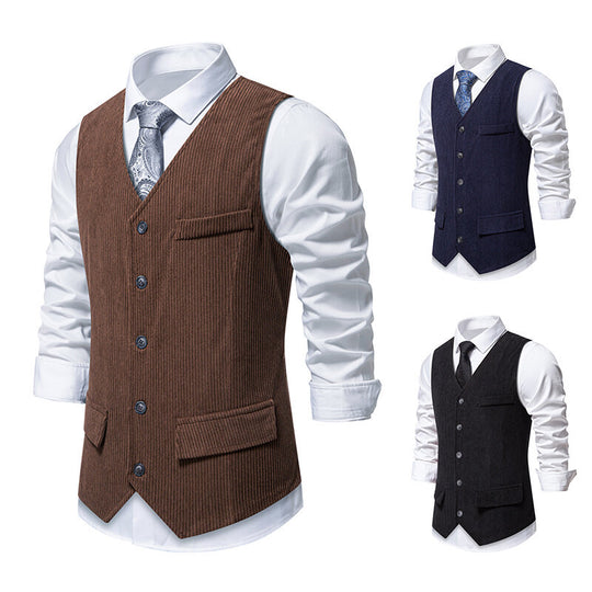Herren elegante Anzugweste mit feinen strukturierten Details EB