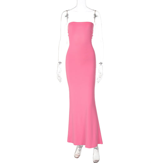 Damen Figurbetontes Maxikleid ohne Träger EB