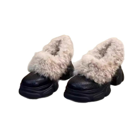 Damen Flauschige Clogs mit trendigem Design und rutschfester Sohle EB