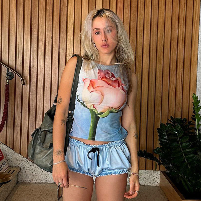 Damen ärmelloses Top mit floralem Design EB