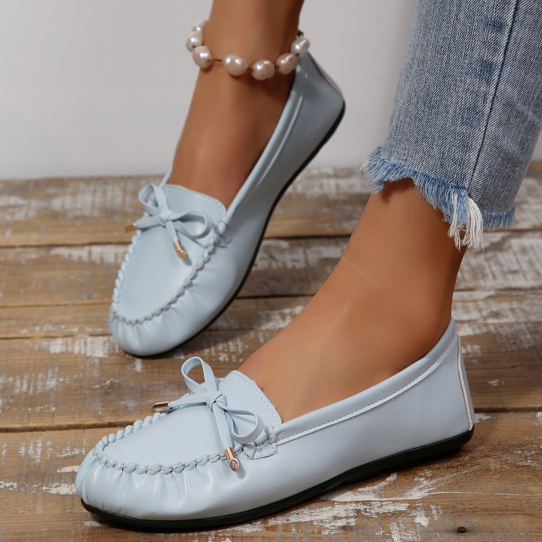 Damen Mokassins mit elegantem Schleifen-Detail und komfortabler Sohle EB