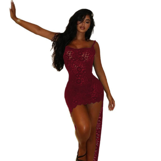 Damen Spitzenkleid mit seitlichem Schlitz EB