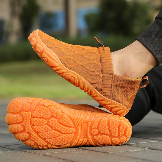 Unisex nan Hybrid-Slipper für Indoor und Outdoor mit elastischem Strickschaft, Zugstopper und profilierter Gummisohle EB