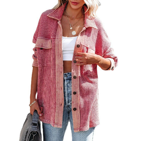Damen Overshirt mit zwei Brusttaschen und lässiger Passform EB