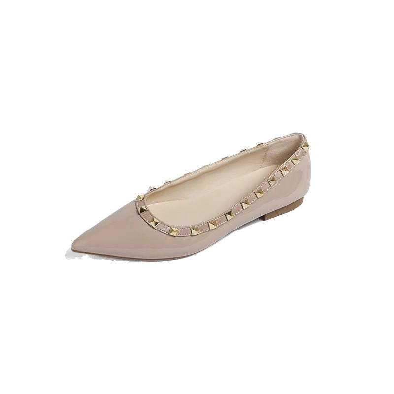 Damen schicke Ballerinas mit glamourösen Nietenverzierungen EB