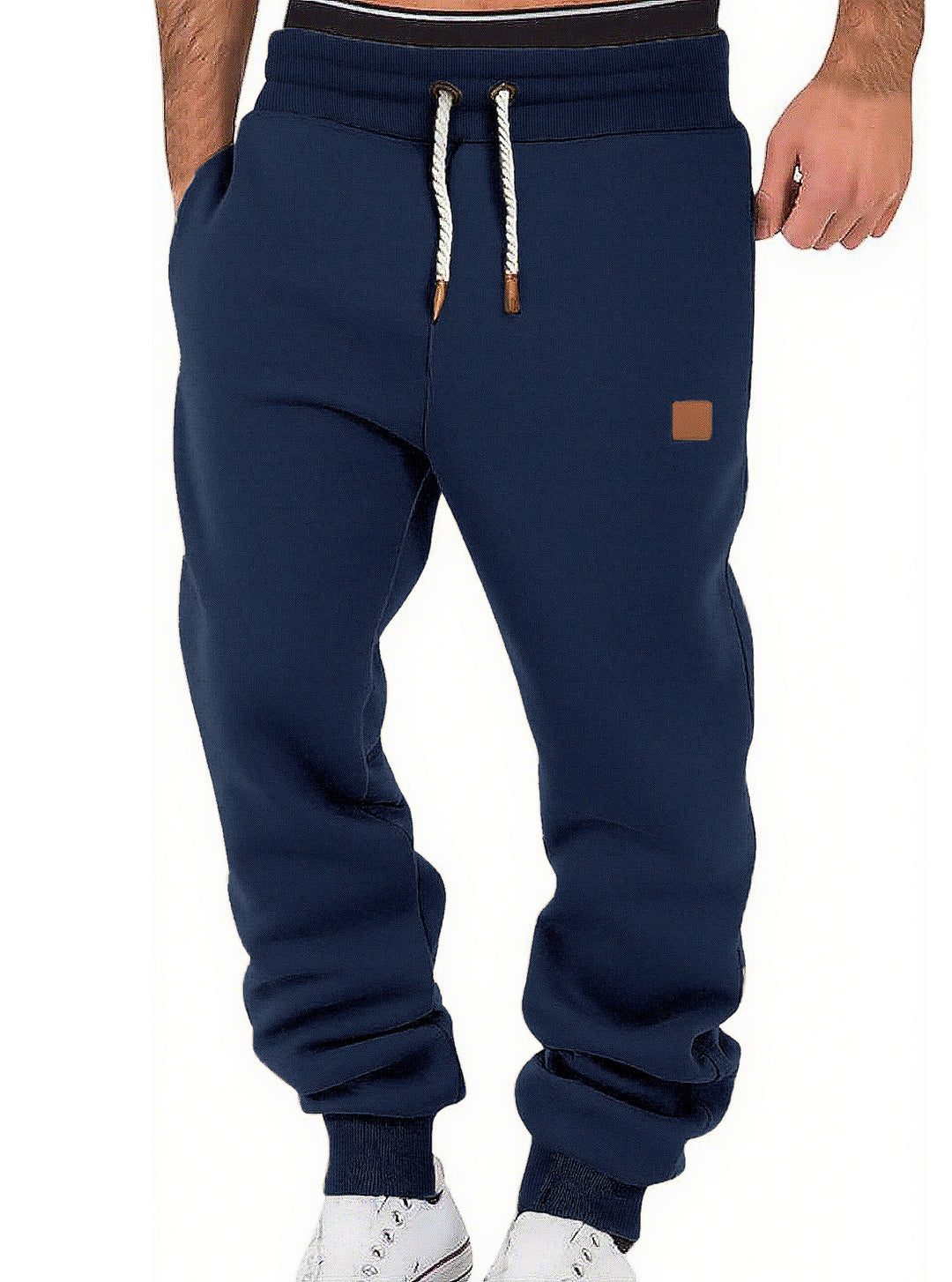 Herren nan komfortable Jogginghose aus hochwertiger Baumwollmischung mit elastischem Bund Kordelzug und Bündchen EB