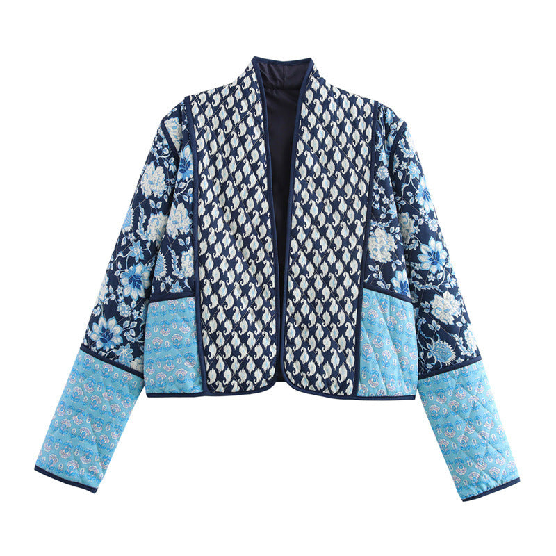 Damen Stilvolle Patchwork-Jacke EB
