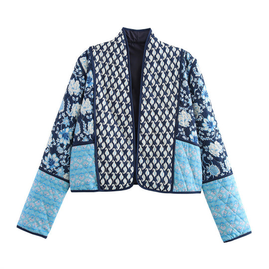 Damen Stilvolle Patchwork-Jacke EB