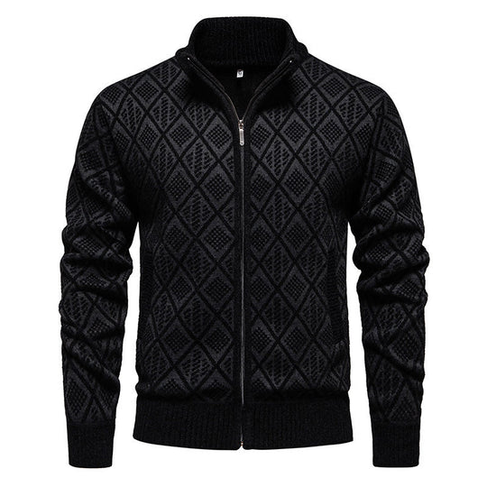 Herren modische Strickjacke mit strukturierter Oberfläche EB