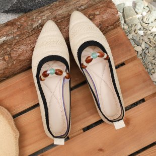 Damen elegante Ballerinas mit modischer Applikation EB