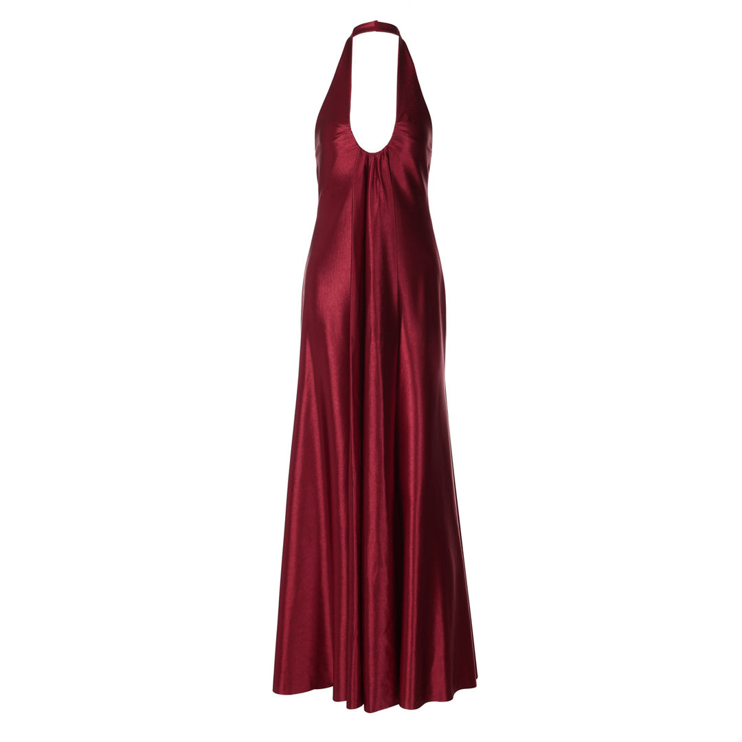 Damen Maxi Kleid mit eleganter Halterneck-Detaillierung und fließendem Schnitt EB