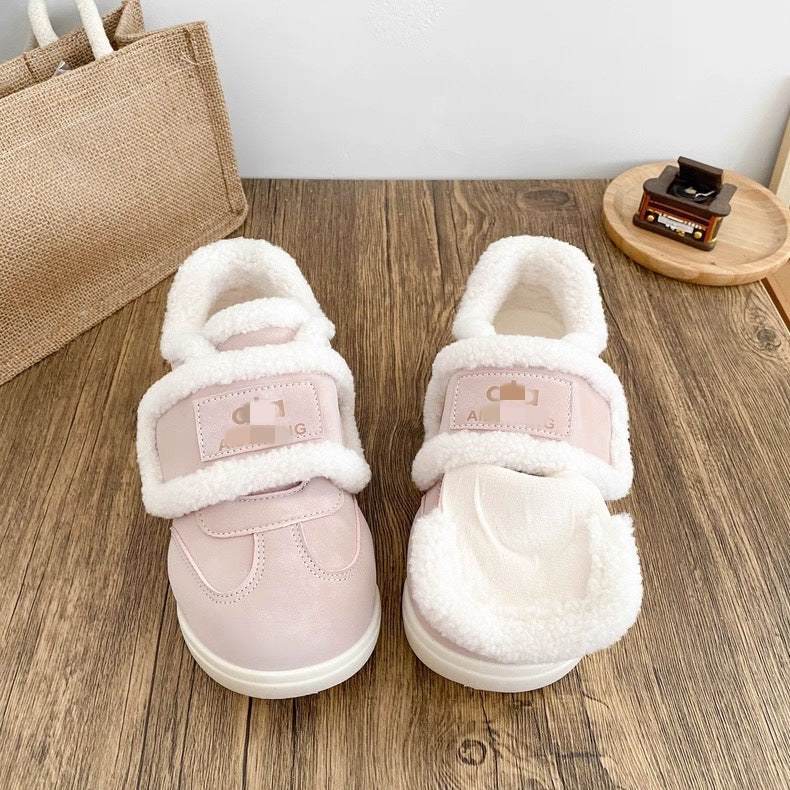 Damen warme Sneaker mit flauschigem Innenfutter und praktischem Klettverschluss EB