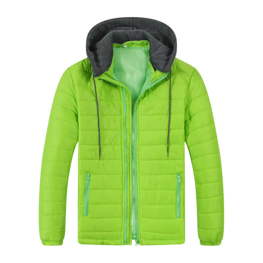 Herren gesteppte Windjacke mit Kapuze EB
