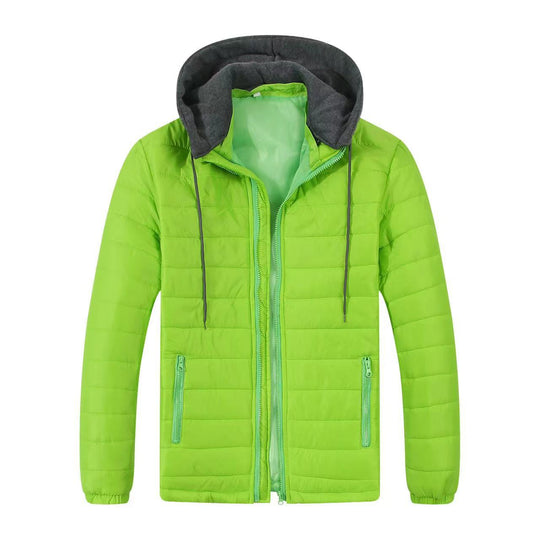 Herren gesteppte Windjacke mit Kapuze EB