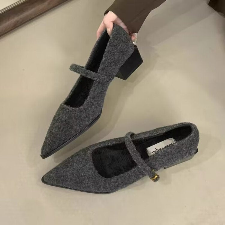 Damen elegante Ballerina-Schuhe mit modischem Riemchen und komfortabler Innensohle EB