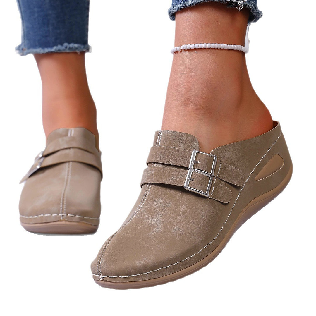 Damen Komfortable Clogs mit verstellbarem Doppelschnallenverschluss EB