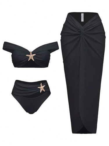 Damen Elegantes Bikiniset mit Wickelrock EB