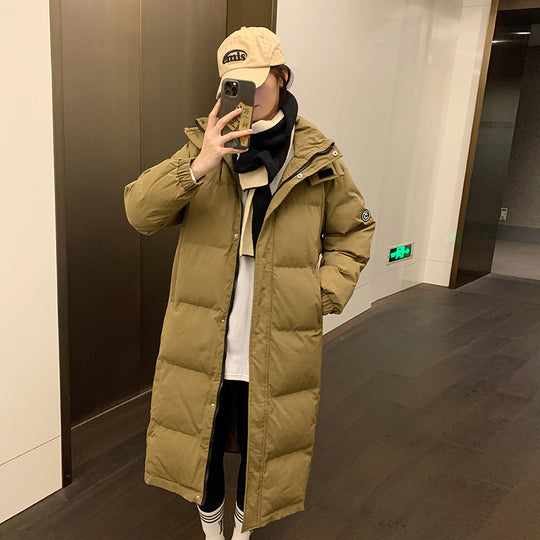 Damen Lange isolierte Winterjacke mit Kapuze und zusätzlichen Innentaschen EB