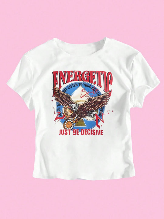 Damen T-Shirt mit funkelndem Discokugel-Motiv und zeitgemäßem Schleifendetail EB