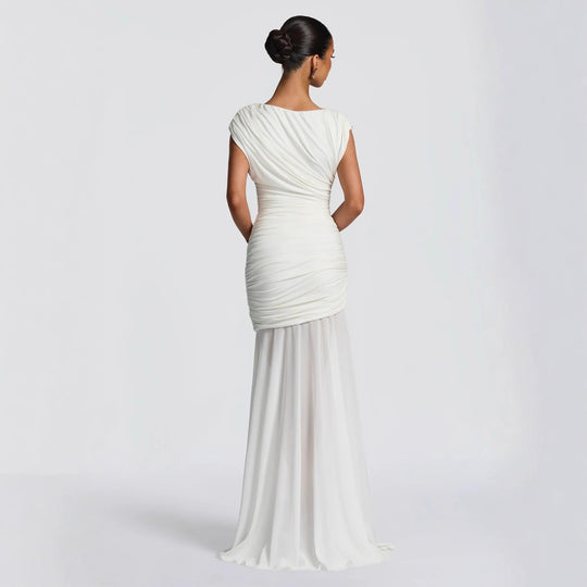 Damen Elegantes und figurbetontes Maxikleid mit Drapierungen EB