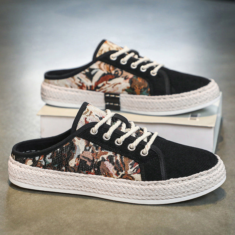 Damen Modische Espadrilles mit trendy Camouflage-Design und elastischem Einschlupf EB