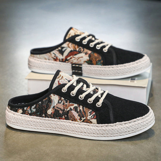 Damen Modische Espadrilles mit trendy Camouflage-Design und elastischem Einschlupf EB