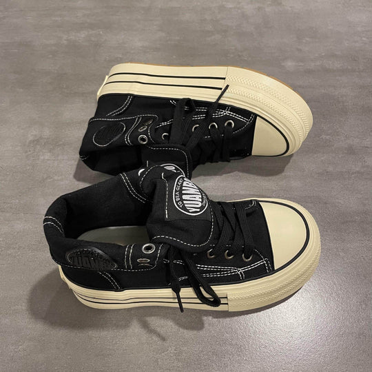 Damen High-Top Sneakers mit dicker Gummisohle und seitlichem Reißverschluss EB