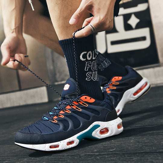 Herren futuristische Dämpfungs-Sneaker mit sichtbarer Luftkammer und strukturiertem Mesh-Overlay EB