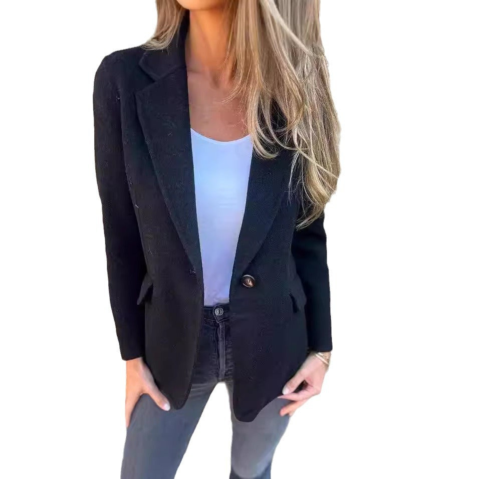 Damen Elegante Softblazer mit feinem Strukturstoff EB