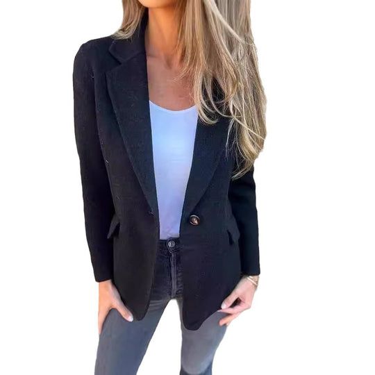 Damen Elegante Softblazer mit feinem Strukturstoff EB