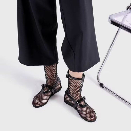 Damen Netzstiefeletten mit modischen Akzenten und komfortablem Futter EB