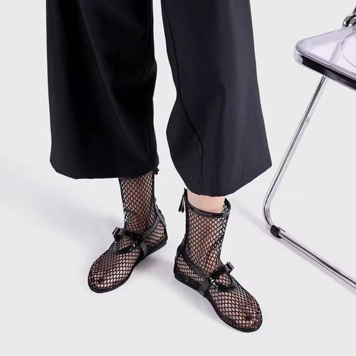 Damen Netzstiefeletten mit modischen Akzenten und komfortablem Futter EB