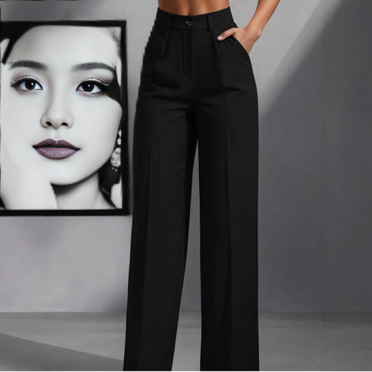 Damen elegante weite Bundfaltenhose EB