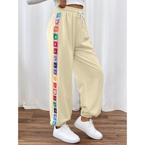 Damen Sportliche Freizeithose mit buntem Streifen EB