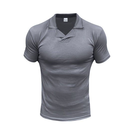 Herren Kurzarm Polo-Shirt mit modernem Stehkragen und atmungsaktivem Material EB