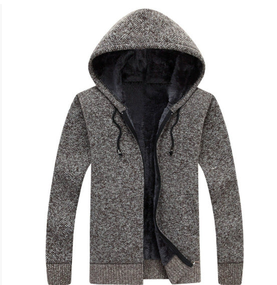 Herren bequeme Fleece-Jacke mit Kapuze und weichem Innenfutter EB