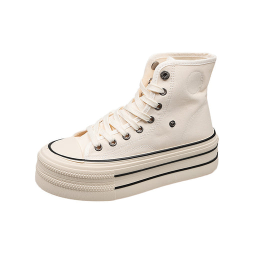 Damen Chunky Sneakers mit hohem Plateau und modischem Schnürsystem EB