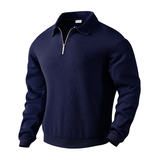 Herren Stepppullover mit halbem Reißverschluss und strukturiertem Design EB