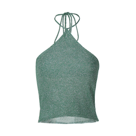 Damen Funkelndes Haltertop mit feinem Glitzermaterial EB