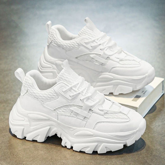 Damen Sportliche Chunky Sneaker mit atmungsaktiver Materialstruktur und rutschfester Gummisohle EB