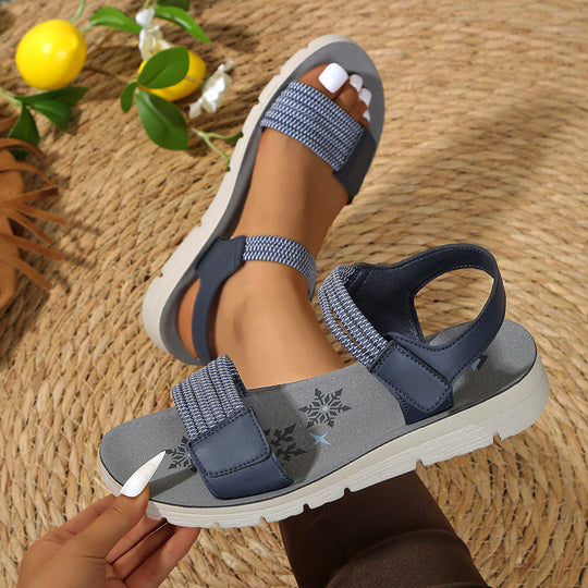 Damen Komfortable Freizeit-Sandalen mit verstellbaren Riemen und gepolsterter Sohle EB
