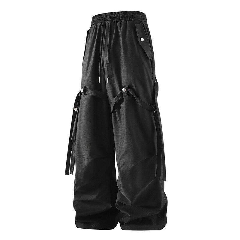 Damen moderne Utility-Hosen mit verstellbarem Bund und praktischen Taschen EB