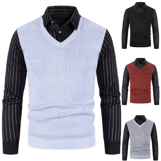 Herren eleganter V-Ausschnitt Pullover EB