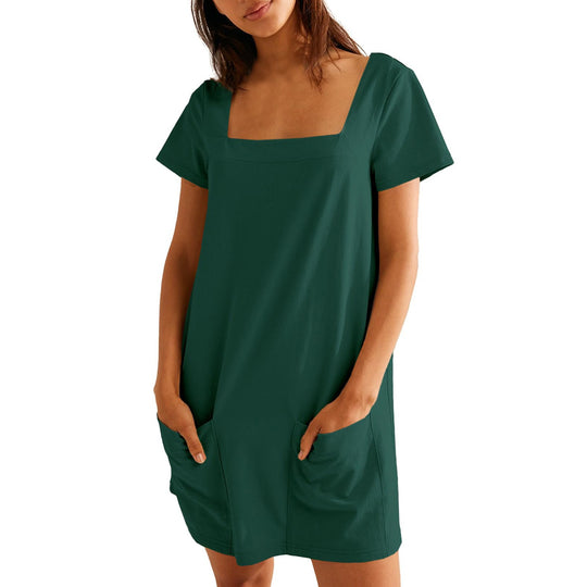 Damen Bequemes Freizeitkleid mit Taschen EB