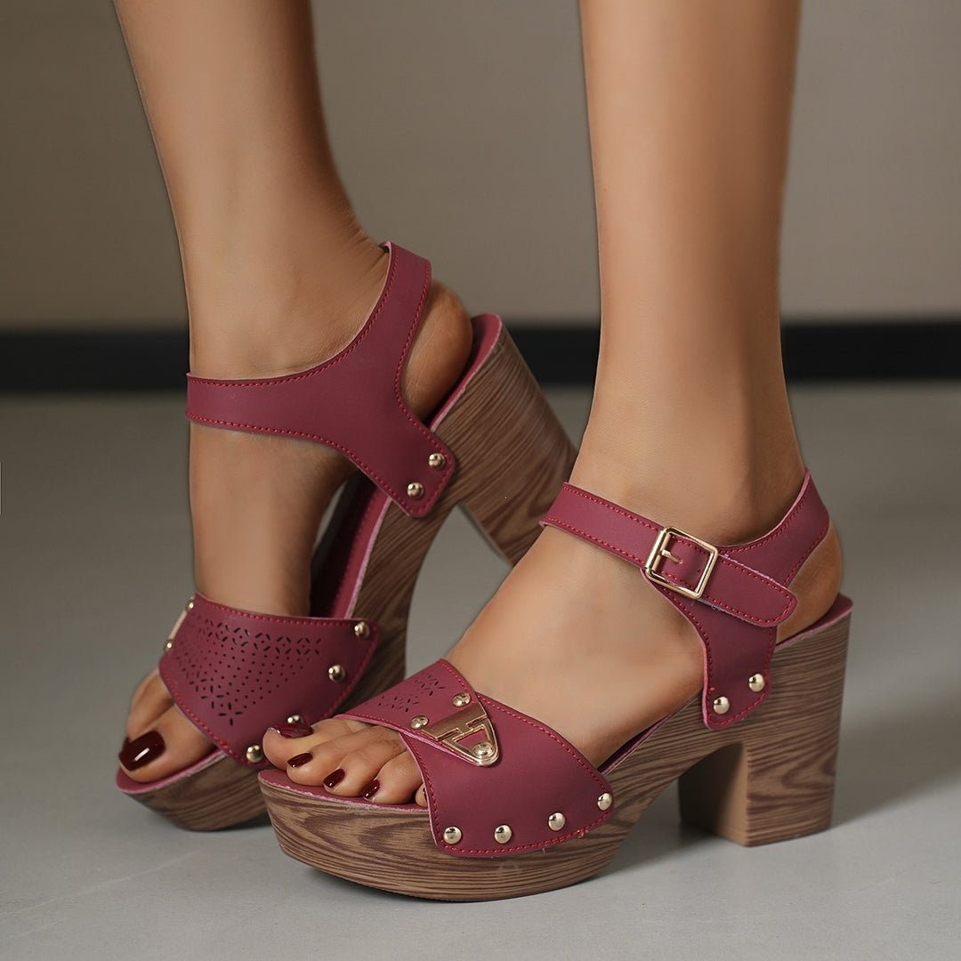 Damen Plateau Sandalen mit eleganten Schnallen EB