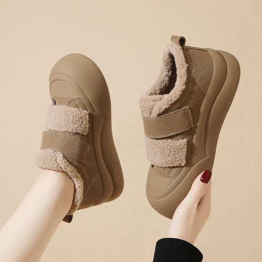 Damen modische Sneaker mit praktischem Klettverschluss und wärmendem Innenfutter EB