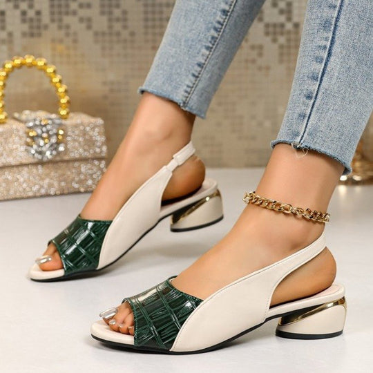 Damen Sling-Pumps mit elegantem Metallic-Detail EB