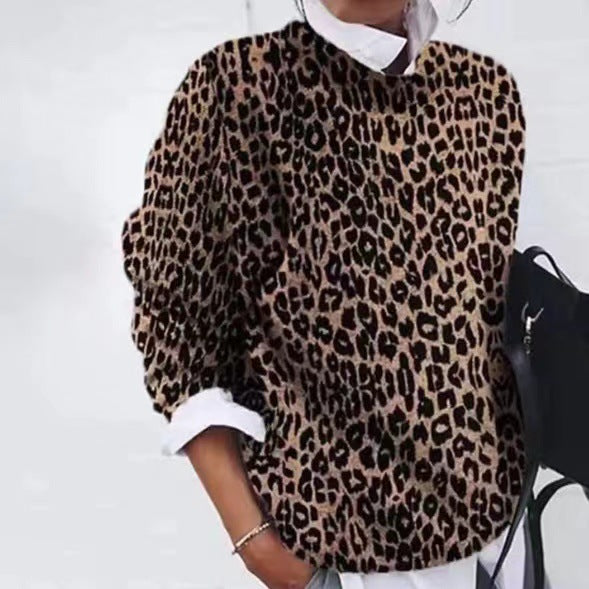EB | Sweater Tiered Tier Animal Print Bold Knit Statement