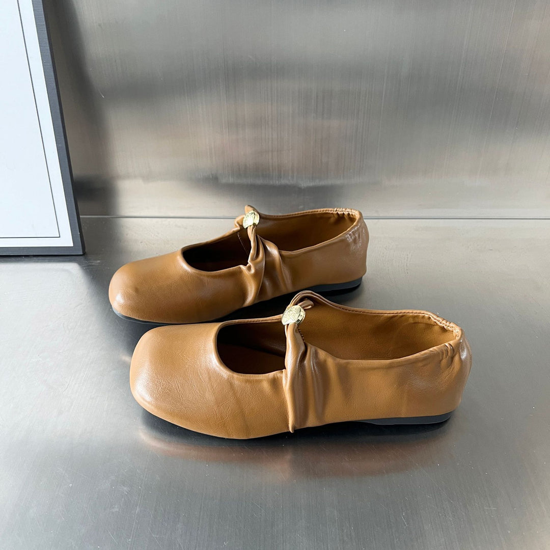 Damen elegante Ballerinas mit dekorativem Riemen und komfortablem Fußbett EB