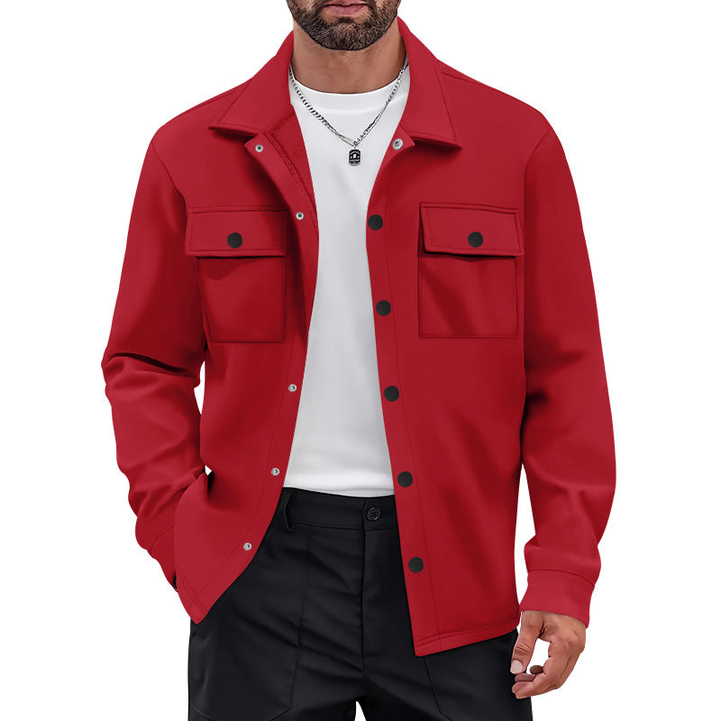 Herren vielseitige Flanelljacke mit aufgesetzten Taschen und modernem Schnitt EB